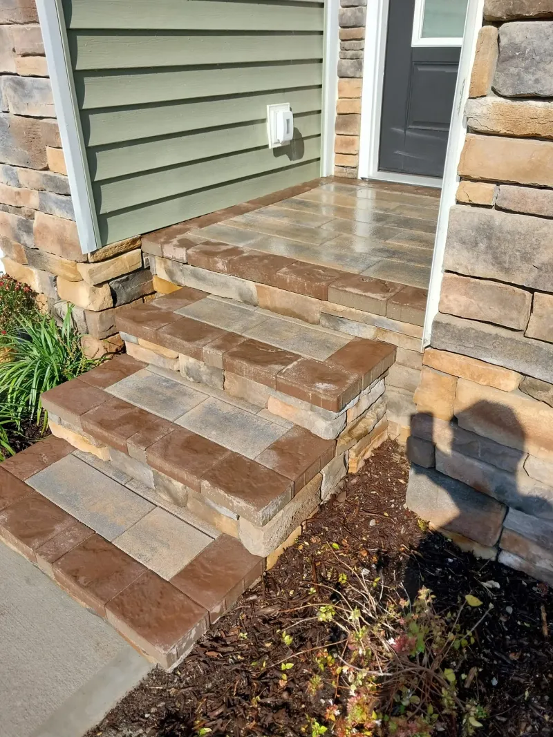 Brick steps and patio by JW Masonry